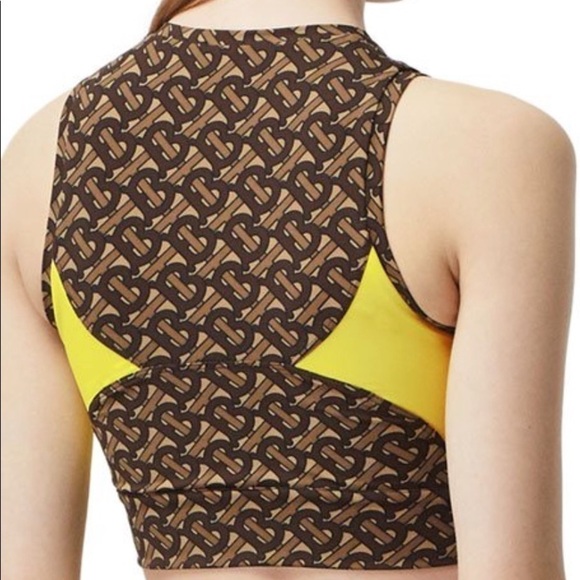 Burberry Color-Block Monogram Print Cropped Top - Picture 3 of 11